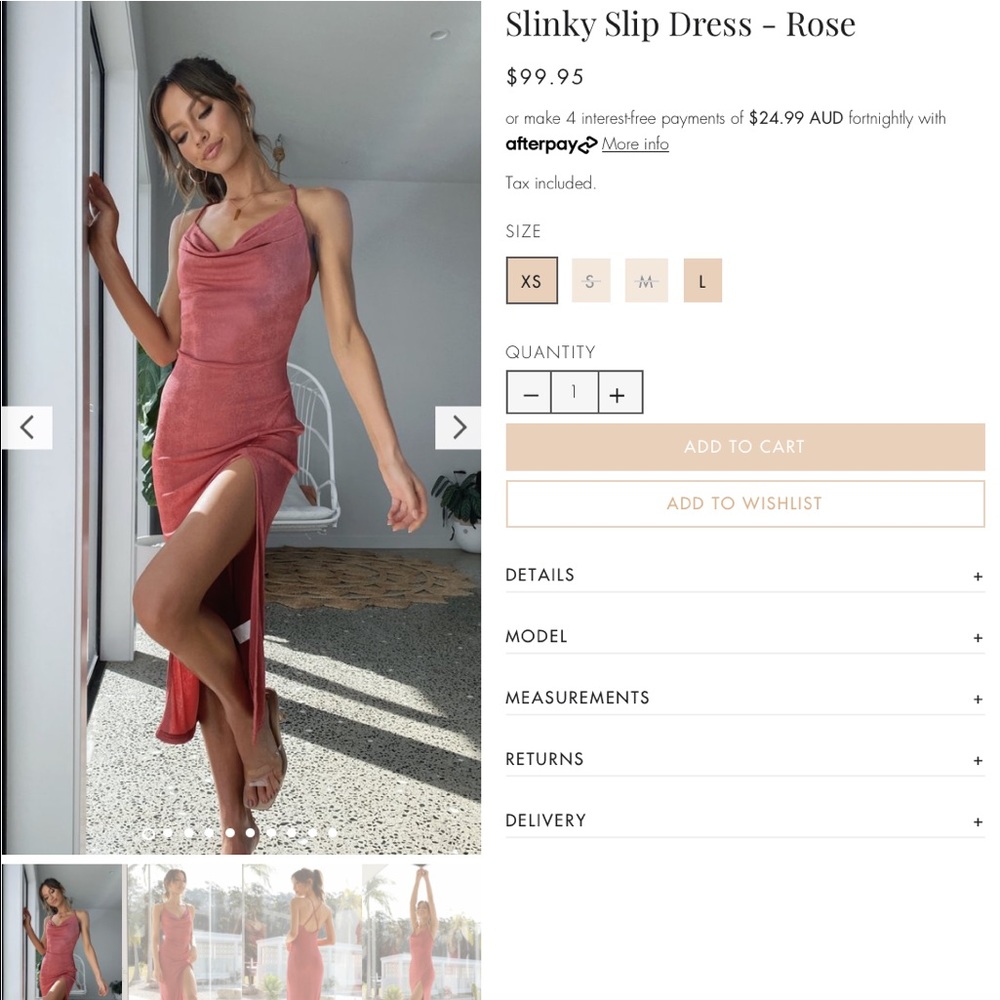 Slinky slip dress by Billy J